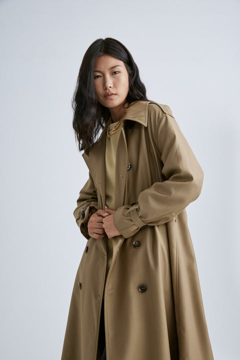 JL094A Military Officer Classic Twill Trench Coat